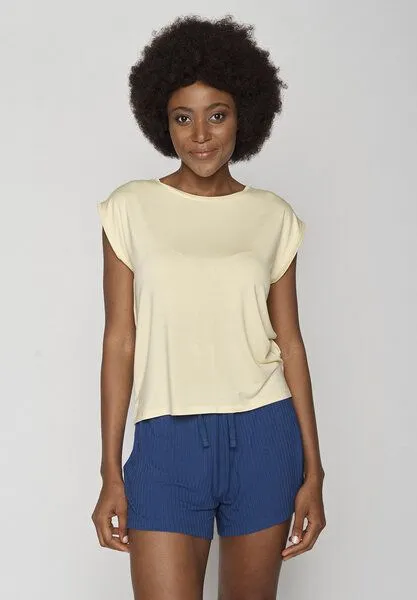 GreenBomb GREENBOMB Basic Timid - Lässiges Shirt aus LENZING TENCEL Mix / Fair & Vegan, Gelb (lemon), – Produktbild 1 von 4