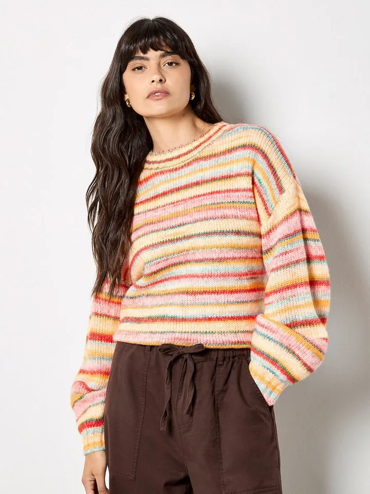 Apricot Apricot Streifenpullover Rundhalspullover mit bunten Streifen, Gelb, – Produktbild 5 von 5