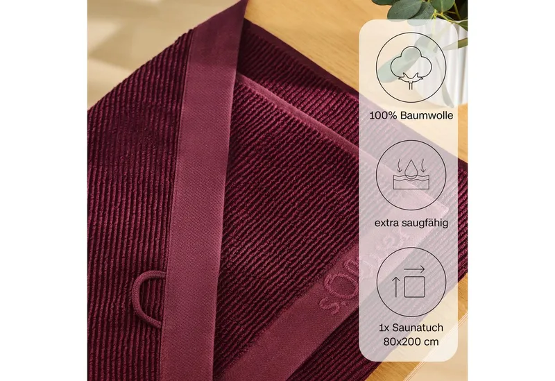 s.Oliver s.Oliver Saunatuch s. Oliver Saunatuch, Walkfrottier (1-St), weich & saugstark, Rot, – Produktbild 3 von 4