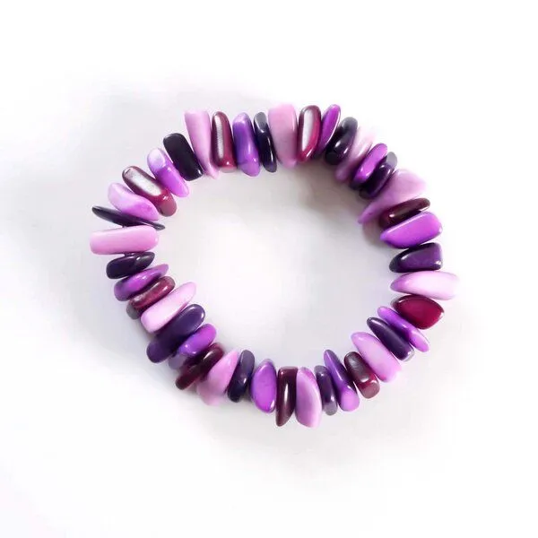 Mekhada Mekhada Tagua Armband RAKIRA, Lila, – Produktbild 1 von 2