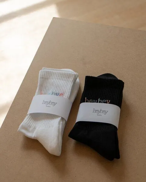 hey hey hey hey Rainbow Socken, Schwarz, – Produktbild 2 von 3