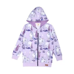 Walkiddy Kinder Sweatjacke GOTS zertifiziert Bio-Baumwolle, Lila, Einhorn-Muster, Walkiddy – Produktbild 1 von 1