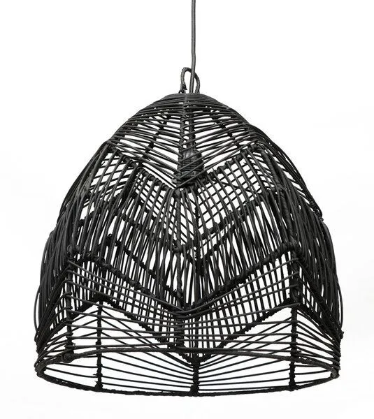 Bazar Bizar Bazar Bizar The Bala Pendelleuchte aus natürlichem Rattan, Schwarz, – Produktbild 1 von 3