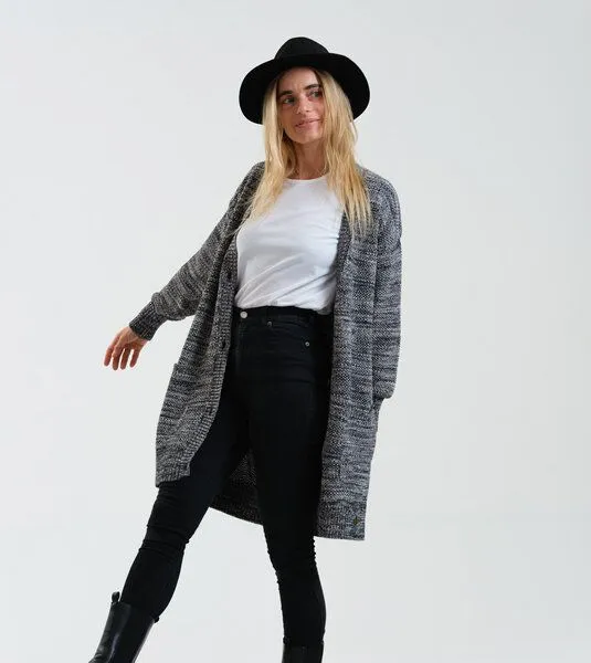 Gary Mash GARY MASH Oversize-Strickjacke Moline aus Biobaumwolle, Mélange (grau), – Produktbild 3 von 4