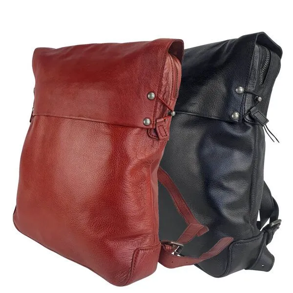 manbefair manbefair Damen Rucksack Miss Lola aus Leder und Bio-Baumwolle, Schwarz, – Produktbild 2 von 4