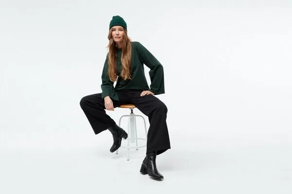 Givn Berlin Givn Berlin Beanie GBParis aus Bio-Baumwoll Strick, Bottle green, – Produktbild 3 von 4