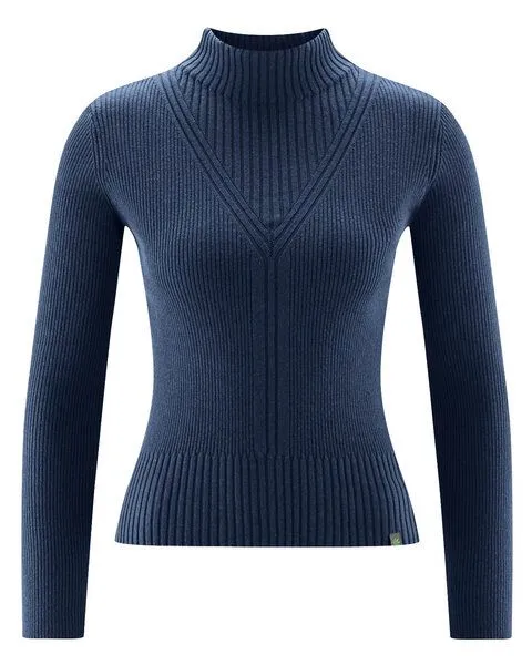 HempAge HempAge Femininer Pullover Hanf/Biobaumwolle, Dunkelblau (navy), – Produktbild 2 von 2