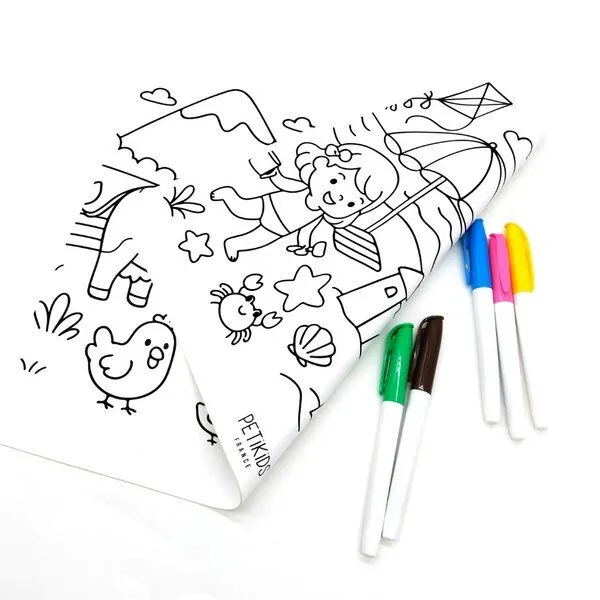 PETIKIDS PETIKIDS Ausmalbares Tischset aus Silikon – 2 Seiten – Produktbild 1 von 7