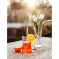MaBe MaBe 8er Set Aperol Gläser - UPCYCLING aus der leeren 0,7l Flasche MIT 8x Glashalm – Produktbild 1 von 1