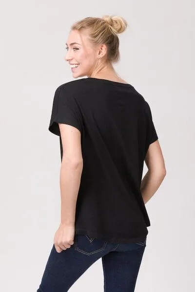Lexi&Bö Lexi&Bö Damen Basic Oversized T-Shirt, Schwarz, – Produktbild 3 von 3