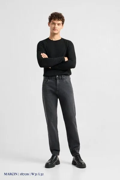 DAWN Herren Jeans RISE Relaxed Tapered DAWN Bio-Baumwolle, Vintage black, – Produktbild 3 von 6