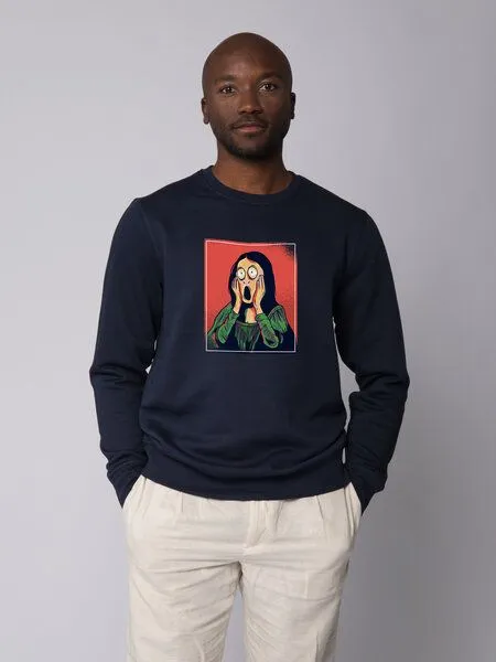 watapparel watapparel Sweatshirt Unisex Mona Lisa Scream, French navy, – Produktbild 2 von 4