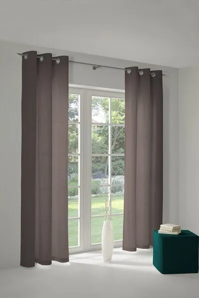 Nature by Adam Nature by Adam Vorhang aus 100% Bio-Baumwolle - Made in Germany - Uni Collection, Dunkelbraun, – Produktbild 6 von 7