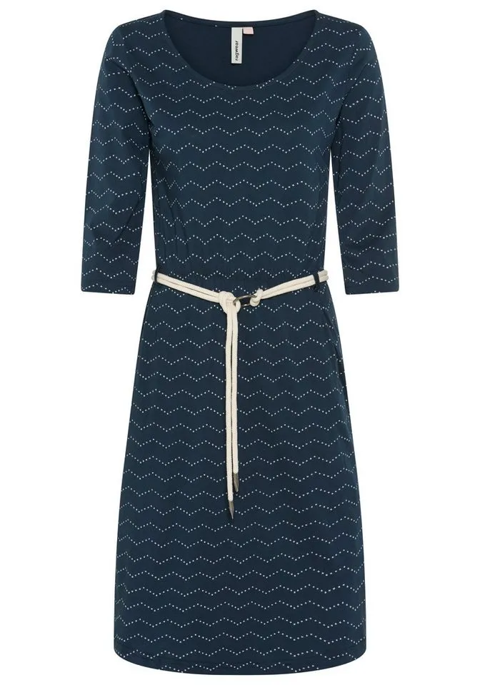 ragwear ragwear Jerseykleid LILITHA ZIG ZAG O mit Taillen-Bindegürtel, Grün, – Produktbild 5 von 5