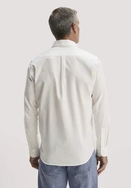 hessnatur hessnatur Jacquard Hemd Regular aus reiner Bio-Baumwolle, Naturweiss, – Produktbild 2 von 4