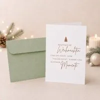 Bow & Hummingbird Bow & Hummingbird Edle Weihnachtskarte mit Spruch „Besinnliche Weihnachten“ Klappkarte Weihnachten mit Kupferdruck – Produktbild 1 von 1