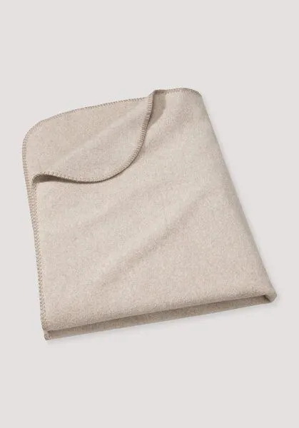 hessnatur hessnatur Softfleece Decke aus reiner Bio-Baumwolle, Goldsand, – Produktbild 1 von 2