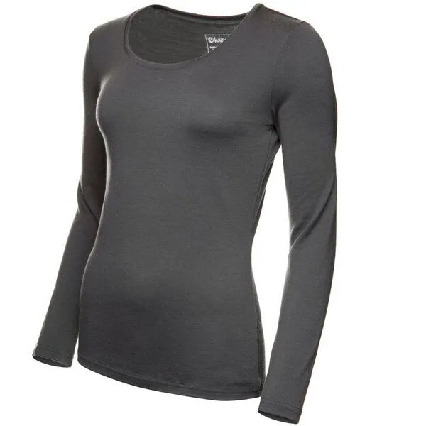 Kaipara - Merino Sportswear Kaipara - Merino Sportswear Merino Langarmshirt Slimfit 200 weiter Rundhals Damen, Anthrazit, – Produktbild 2 von 2