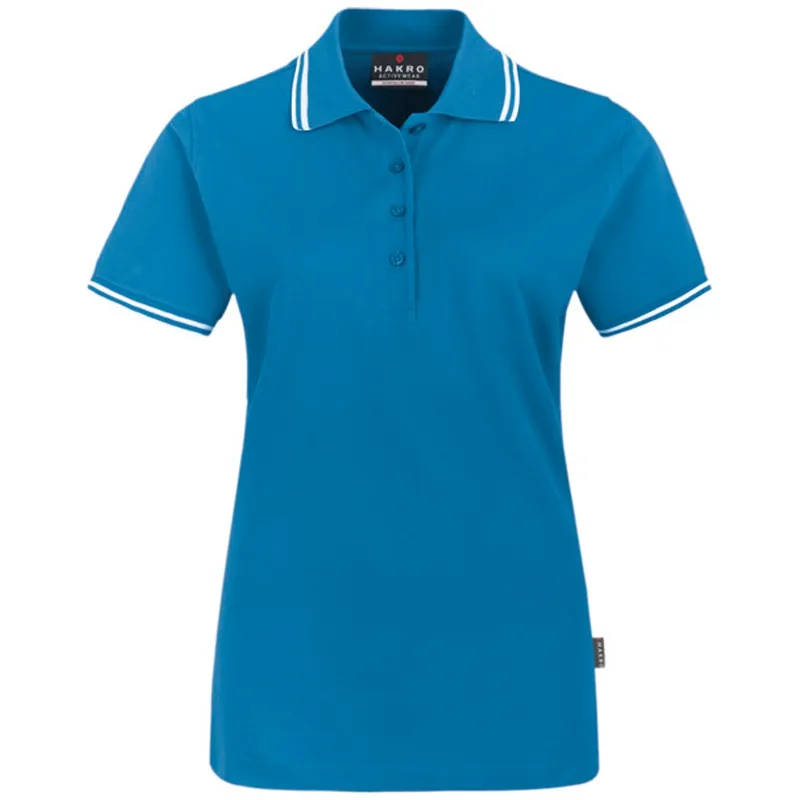 HAKRO HAKRO Poloshirt Twin-Stripe Damen #205 Gr. S türkis/weiß – Produktbild 1 von 1