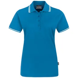 HAKRO HAKRO Poloshirt Twin-Stripe Damen #205 Gr. S türkis/weiß – Produktbild 1 von 1