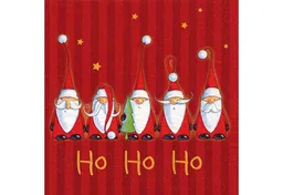 ti-flair Papierserviette, Servietten Papier 33x33cm 3-lagig Weihnachtsmänner Ho Ho Ho 20 Stück – Produktbild 1 von 1