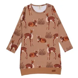 Walkiddy Baby Sweatkleid GOTS zertifiziert Bio-Baumwolle, Rostbraun, Pferde-Muster, Walkiddy – Produktbild 1 von 1