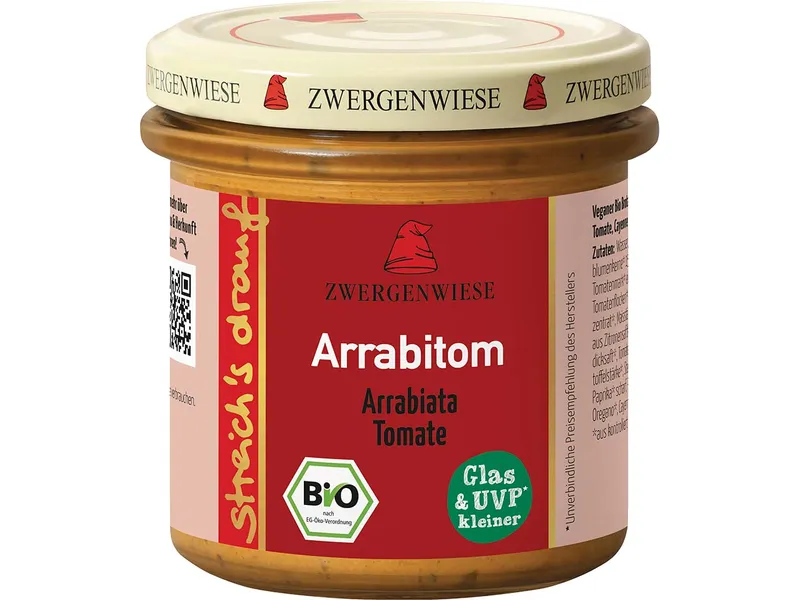 Zwergenwiese Zwergenwiese streich's drauf Arrabitom "Arrabiata und Tomate", vegan, 135 g – Produktbild 1 von 1