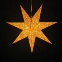 MoreThanHip MoreThanHip Stimmungsvolle, nachhaltige Papier‑Weihnachtsstern aus FSC‑Papier - inkl. Beleuchtungsset - Luma goldenbraun – Produktbild 1 von 1