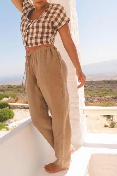 AmourLinen AmourLinen Leinenhose Malmo, Rosy brown (braun), – Produktbild 4 von 4
