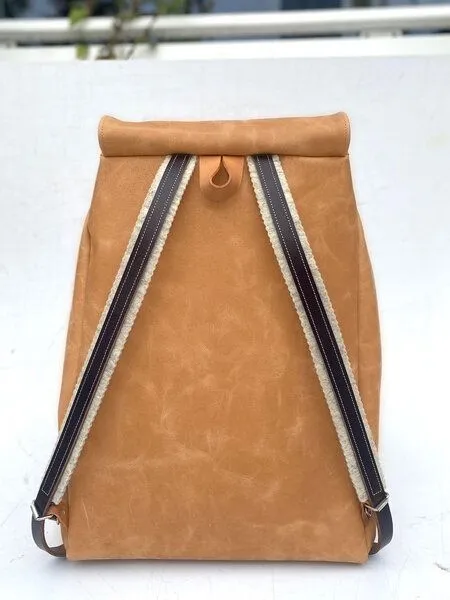 Snekkerbuks Snekkerbuks Wasserabweisender Lederrucksack / Laptoprucksack, Cognac, – Produktbild 4 von 4