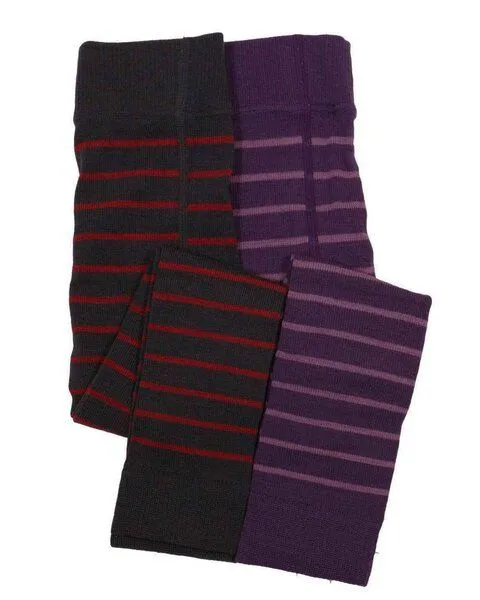 grödo grödo Kinder Leggings geringelt Schurwolle (kbT) Baumwolle (Bio) mit Elasthan, Dunkellila-berrycream, – Produktbild 2 von 2