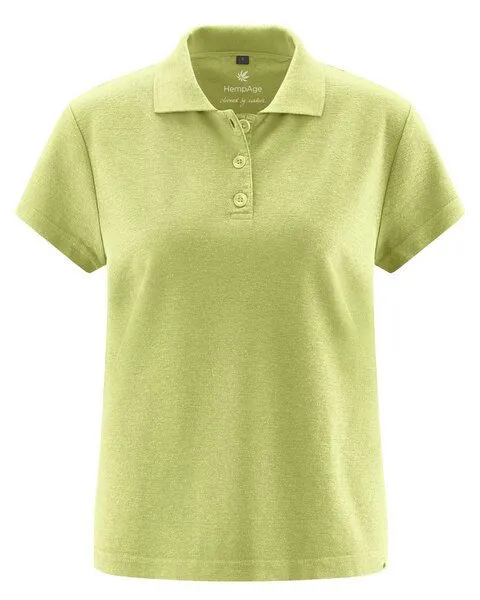 HempAge HempAge Klassisches Damen-Poloshirt Hanf/Biobaumwolle, Bamboo (grün), – Produktbild 4 von 4