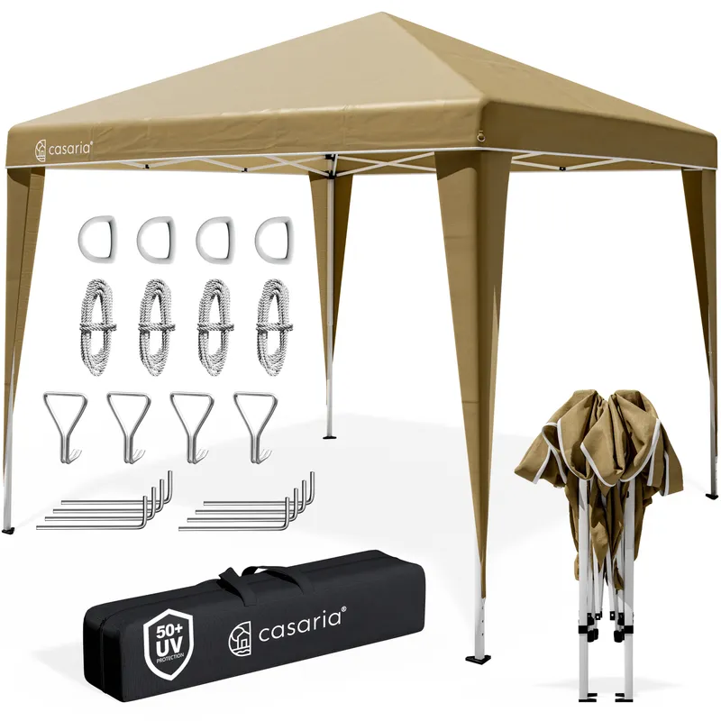 Casaria® Faltpavillon 3x3m Pop-Up Beige Schnellaufbau UV-Schutz 50+ wasserdicht stabil, Beige, – Produktbild 1 von 2