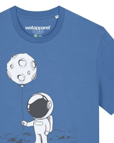 watapparel watapparel T-Shirt Unisex Kleiner Astronaut mit Luftballon, Bright blue, – Produktbild 3 von 3
