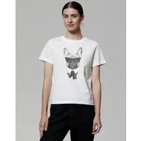 watapparel watapparel T-Shirt Frauen Ein fescher Hund, Off white, – Produktbild 1 von 1