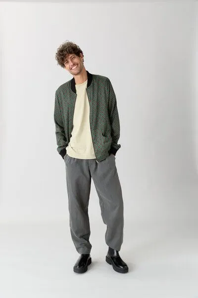 Yahmo Yahmo Cupro/Tencel Laslo Wendejacke, Emerald/black (grün), – Produktbild 1 von 4