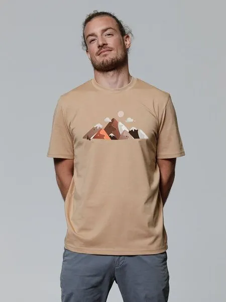 watapparel watapparel T-Shirt Unisex Mountains & Moon, Latte, – Produktbild 2 von 3