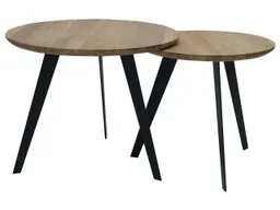 2er-Set Beistelltisch 'Toni', Wildeiche – Produktbild 1 von 1