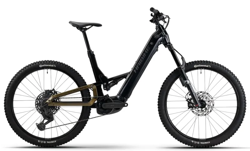 Haibike Haibike ALLTRAIL 10.5 Low ABS - 27,5 Zoll 800Wh 12K Fully-Tiefeinstieg - black/ninja gold/grey - glossy, Schwarz, – Produktbild 1 von 1