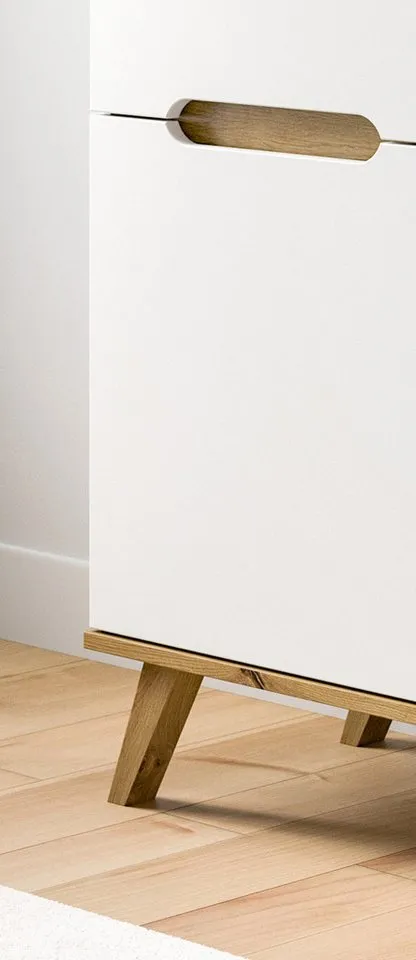Inn.Furn Sekretär Hygge (in weiß und Nox Eiche, Breite 100 cm), mit Soft-Close-Funktion, Weiß, – Produktbild 4 von 5