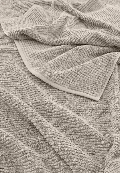hessnatur hessnatur Frottier Handtuch Rippstruktur aus reiner Bio-Baumwolle, Beige, – Produktbild 4 von 4