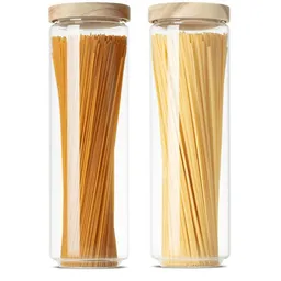 Econovo Econovo Große Vorratsgläser mit Holzdeckel | 1500ml (Set 2-tlg.) | Kollektion Rund – Produktbild 1 von 1
