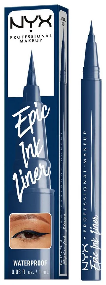 NYX PROFESSIONAL MAKEUP Eyeliner EPIC INK LINER, mit auffälliger Pigmentierung, Blau, – Produktbild 2 von 5