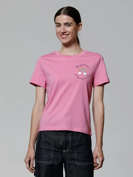 watapparel watapparel T-Shirt Frauen Happiness is homemade, Bubble pink, – Produktbild 2 von 3