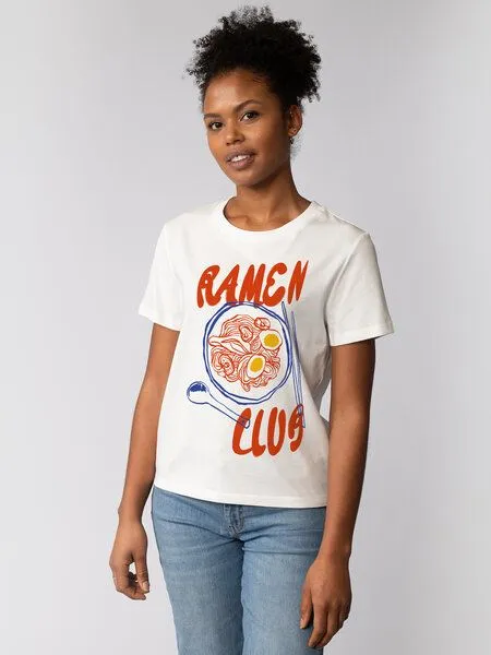 watapparel watapparel T-Shirt Frauen Ramen Club, Off white, – Produktbild 1 von 4