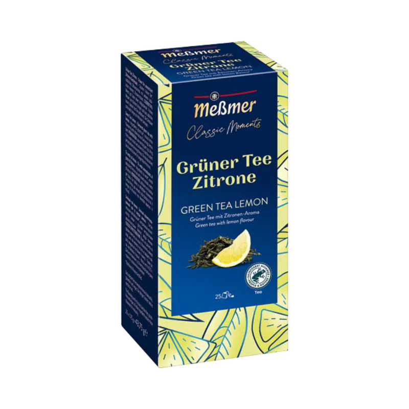 Meßmer Meßmer Classic Moments Grüner Tee Zitrone, Teebeutel im Kuvert, 2. Entnahmefach/displaytauglich, 43,75g – Produktbild 1 von 1