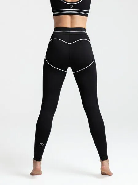 Yoga Hero Yoga Leggings Damen – Contrast Heartline Schwarz – Nachhaltige Sportleggings – Yoga Hero, Schwarz, – Produktbild 2 von 4