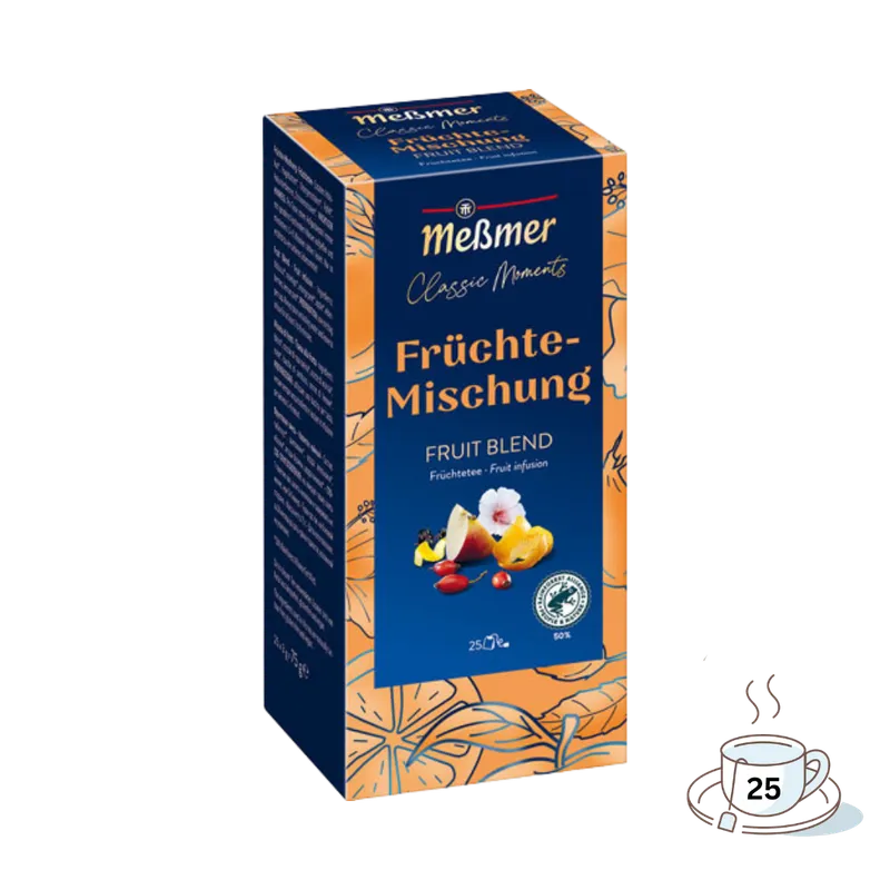 Meßmer Meßmer Classic Moments Früchtemischung, Früchtetee, Teebeutel im Kuvert, 2. Entnahmefach/displaytauglich, 75g – Produktbild 1 von 2