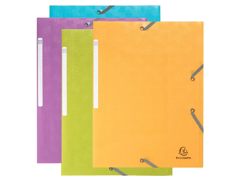 Exacompta 24 Exacompta Sammelmappen "Pop'N Co", DIN A4, Gummizug, 3 Klappen, sortiert – Produktbild 1 von 1