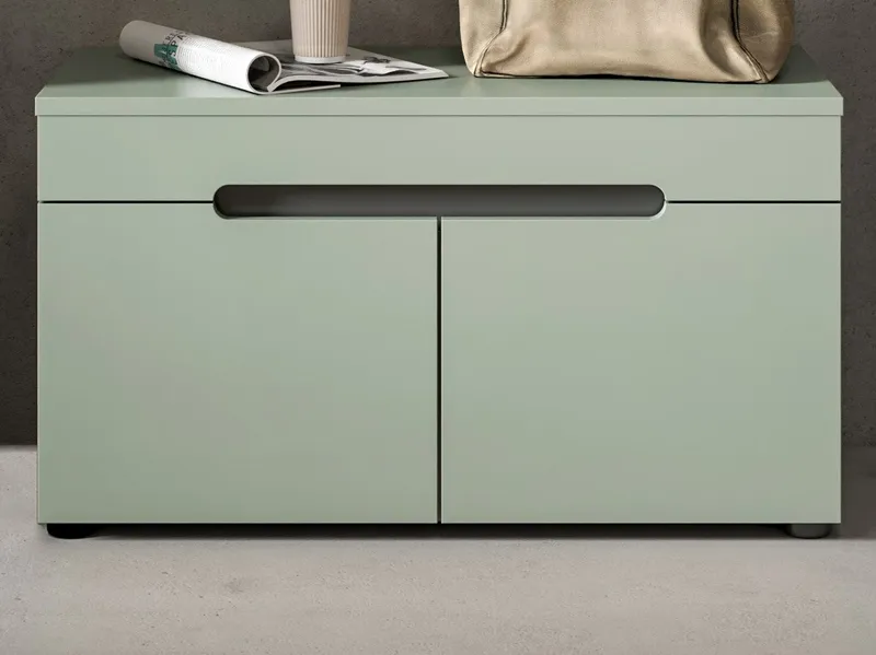 Inn.Furn Schuhbank Cooper (Garderobenbank in Salbei Grün und Basalt Grau, 80 x 45 cm), mit Soft-Close-Funktion, Grün, – Produktbild 3 von 5